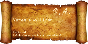 Veres Apollinár névjegykártya